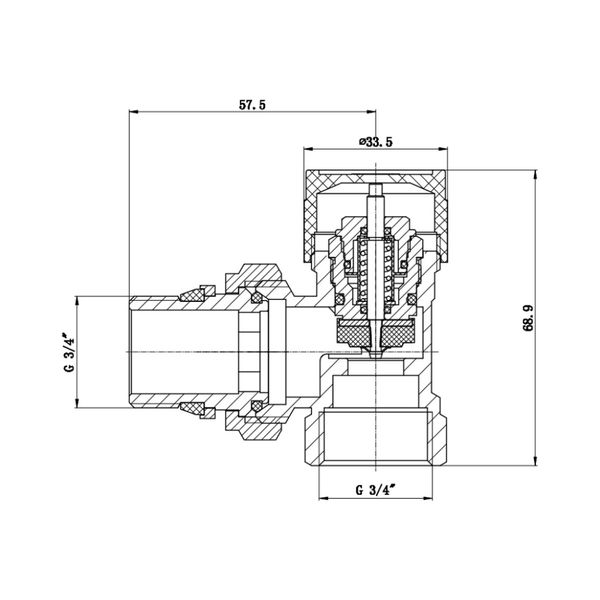 Клапан термостатический SD Forte SF238W20 3/4" угловой SD00021144 фото