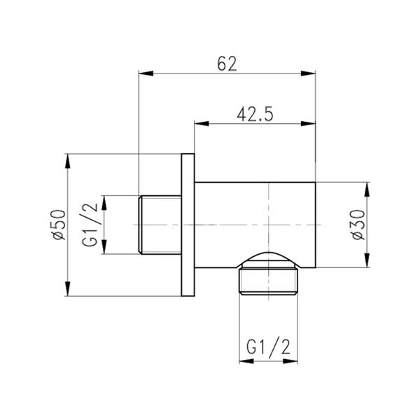 Підключення для шланга Qtap Spojeni кругле Chrome SD00035716 фото