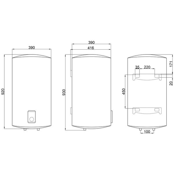 Бойлер Thermo Alliance 80 л Slim вертикальный 2,0 кВт (0,8+1,2) SD00042047 фото