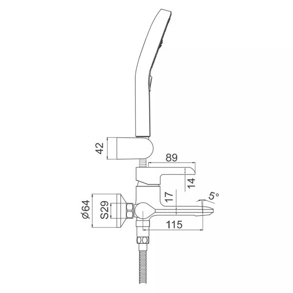 Смеситель для ванны Gappo G3203-6 черный/хром G3203-6 фото