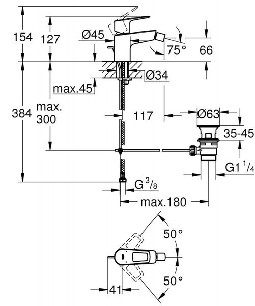 Смеситель для биде Grohe BauLoop New 23338001 23338001 фото