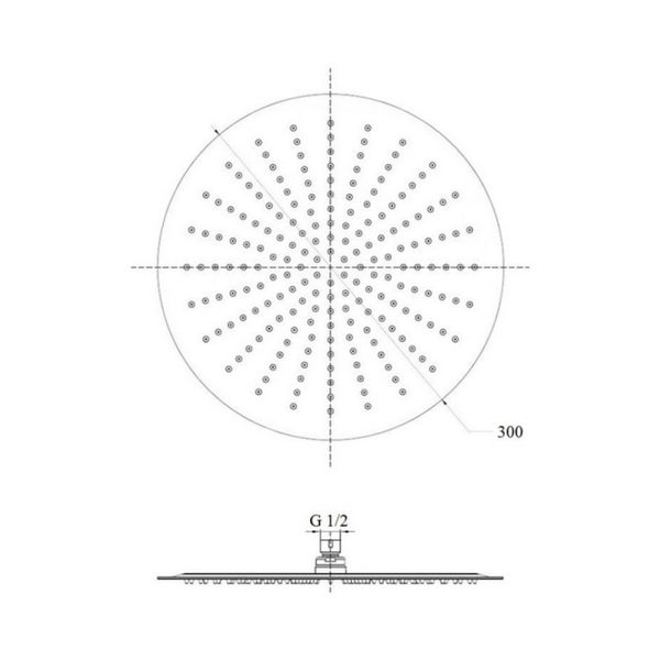 Лейка для верхнего душа Lidz 130 300 мм Chrome SD00038553 фото