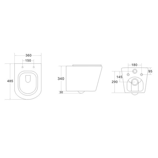 Унітаз підвісний Imprese Jess Rimless slim slow-closing i11330MDG 081176 фото