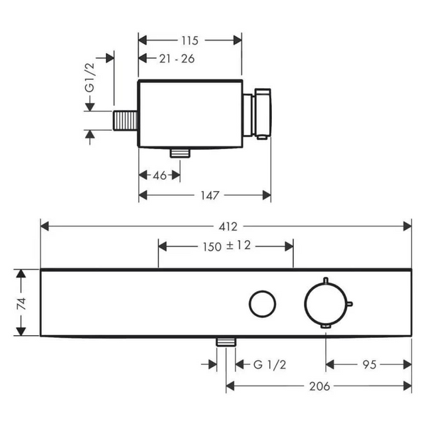 Набір для душу Hansgrohe WallStoris 24250670 чорний 24250670 фото