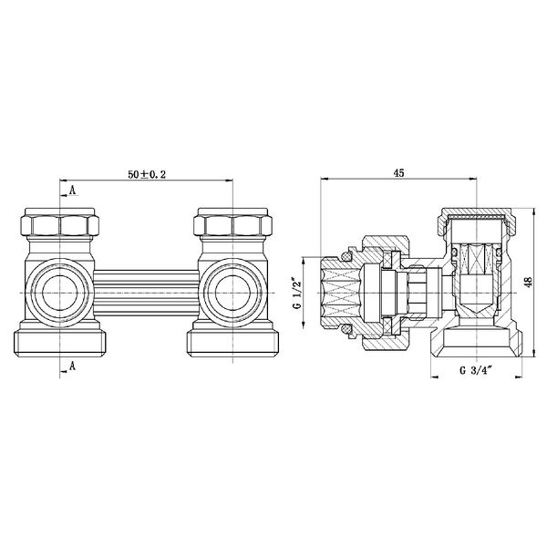 Кран буксовый SD Forte 3/4"х1/2" для радиатора нижний угловой SF252W15 SD00021149 фото