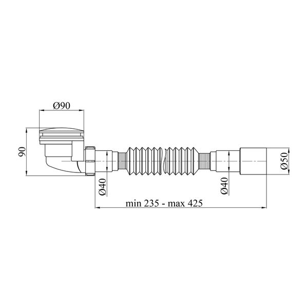 Сифон для душового піддону Lidz LP04 SD00050515 фото