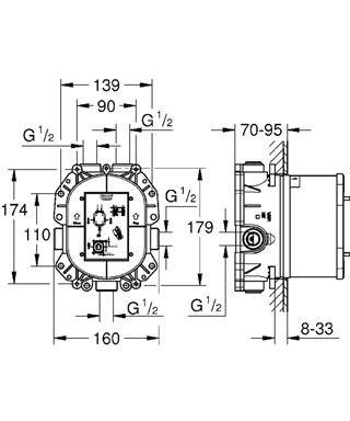 Термостат універсальний прихованого монтажу Grohe Rapido T 35500000 35500000 фото