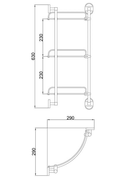 Полиця скляна кутова Frap F1907-3 хром F1907-3 фото