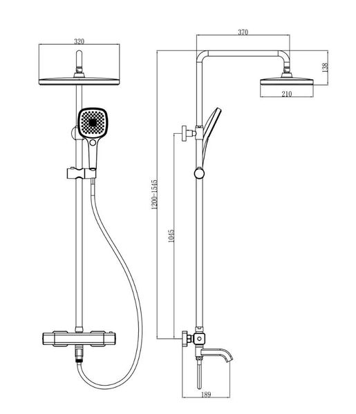 Душевая система с термостатом Gappo G24791-6 черная G24791-6 фото