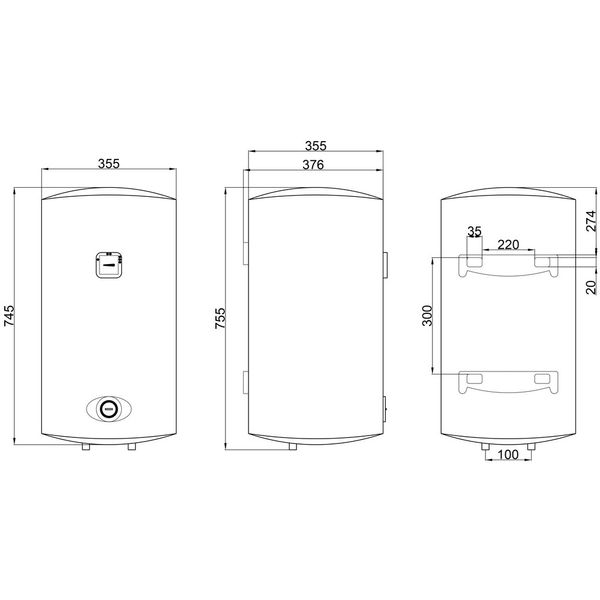 Бойлер Thermo Alliance 50 л Slim вертикальный 1,5 кВт SD00042063 фото