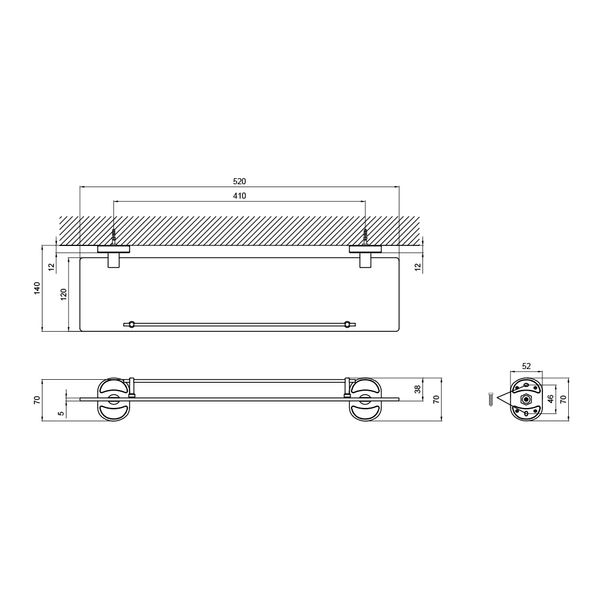 Полиця Lidz Oreo 0901 скляна Chrome SD00028275 фото