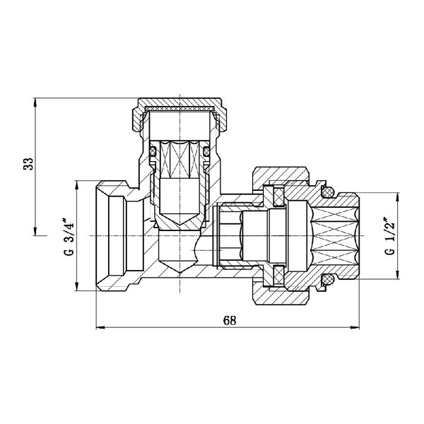 Кран буксовий SD Forte 3/4"х1/2" для радіатора нижній SF253W15 SD00021150 фото