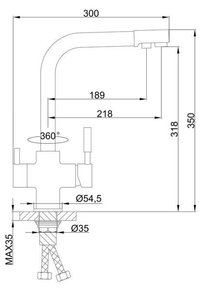 Смеситель для кухни с фильтром Frap F4352-5 сатин F4352-5 фото