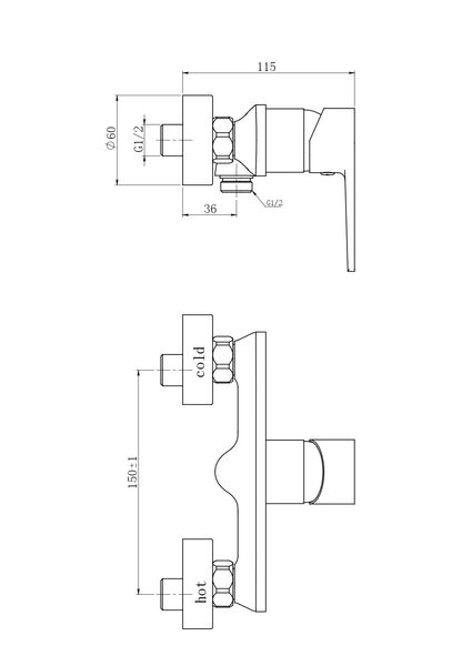 Смеситель для душа Perla Harry хром PBZ6105 PBZ6105 фото