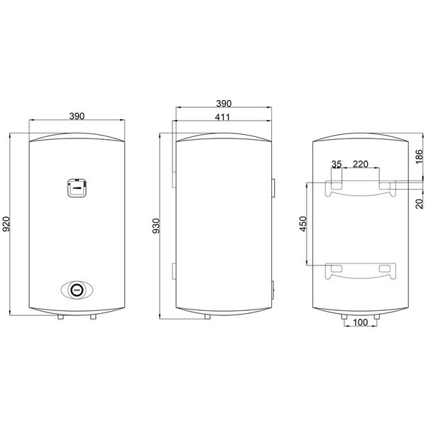 Бойлер Thermo Alliance 80 л Slim вертикальный 1,5 кВт SD00042065 фото