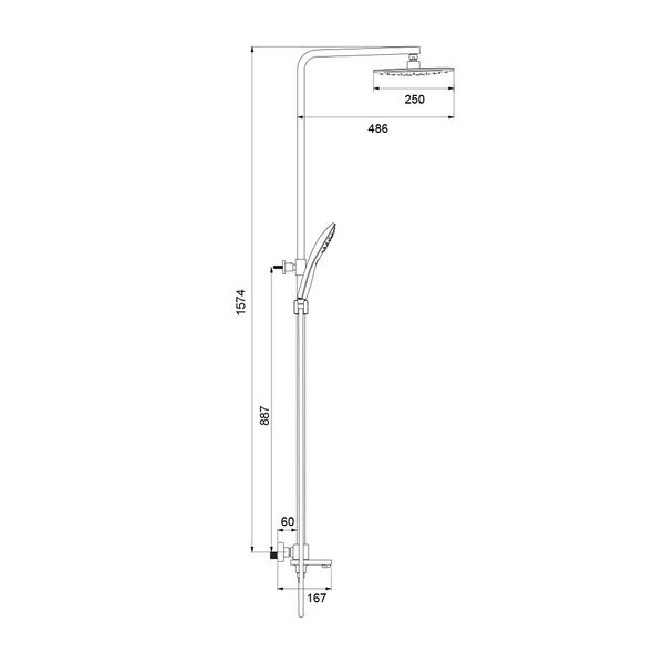 Душевая система с термостатом Gappo G2417-60 черная G2417-60 фото