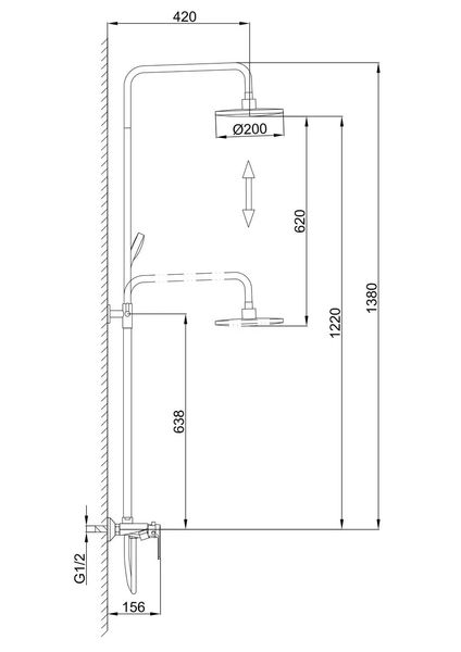 Душова система Frap F2431 білий/хром F2431 фото