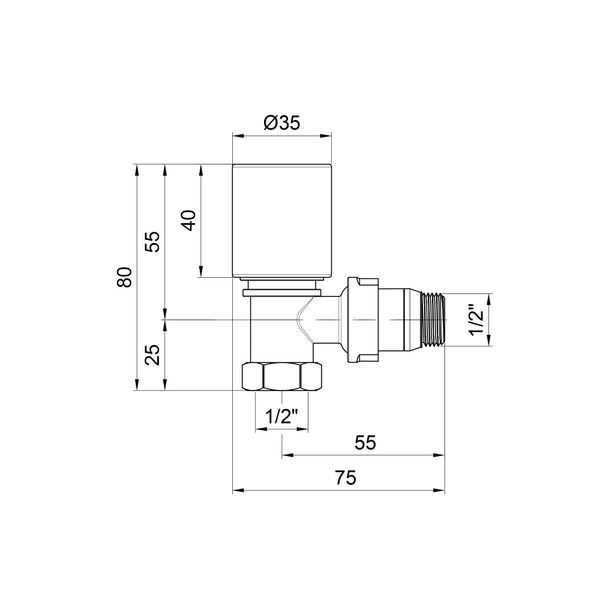 Вентиль термостатичний Icma №1112 1/2" (28х1,5) кутовий хром SD00022528 фото