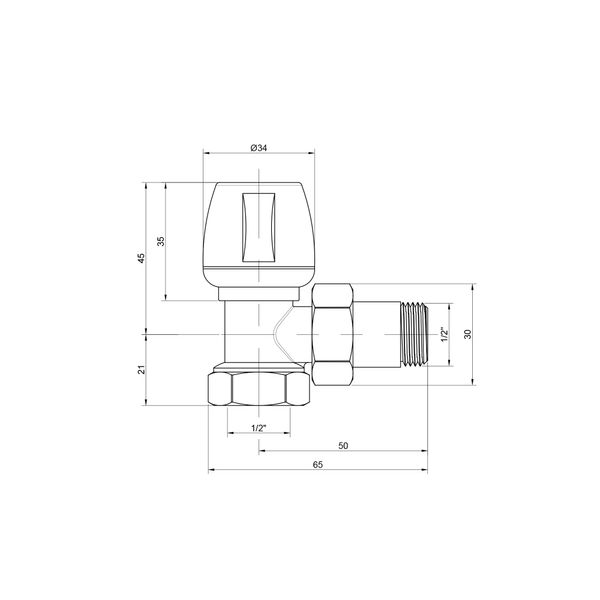 Кран радіаторний Icma №803 1/2" кутовий SD00005588 фото