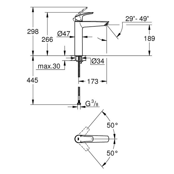 Змішувач для умивальника Grohe Eurosmart New XL-Size 23971003 23971003 фото