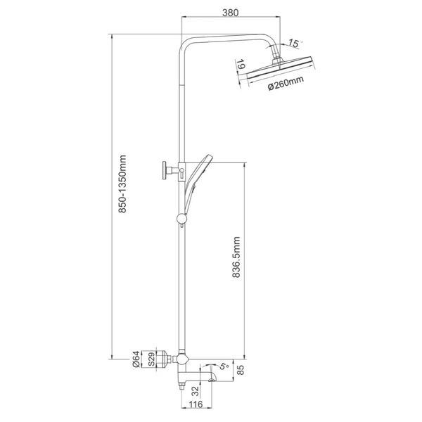 Душевая система с термостатом Gappo G2403-56 черный/хром G2403-56 фото